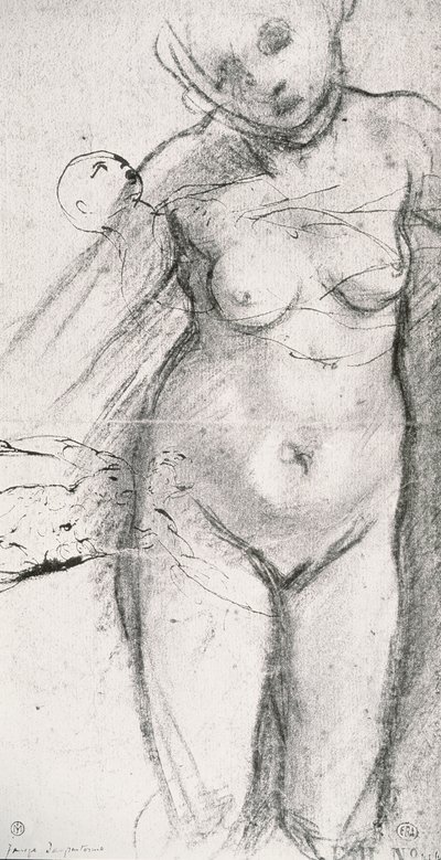 Studie einer nackten Frau in Kniehöhe von Jacopo Pontormo